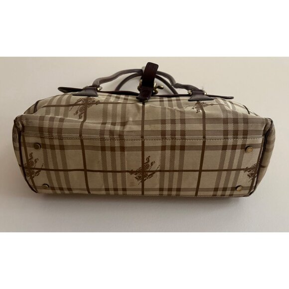 Vintage Burberry Haymarket Nova Check Bridle Bit Top Handle Satchel Bag - Picture 5 of 16